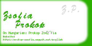 zsofia prokop business card